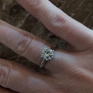 Sz 6 ring 14kt white gold plated over 925  NEW